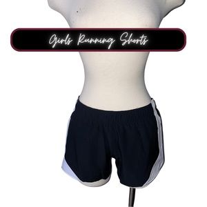 Girls running shorts with lined brief